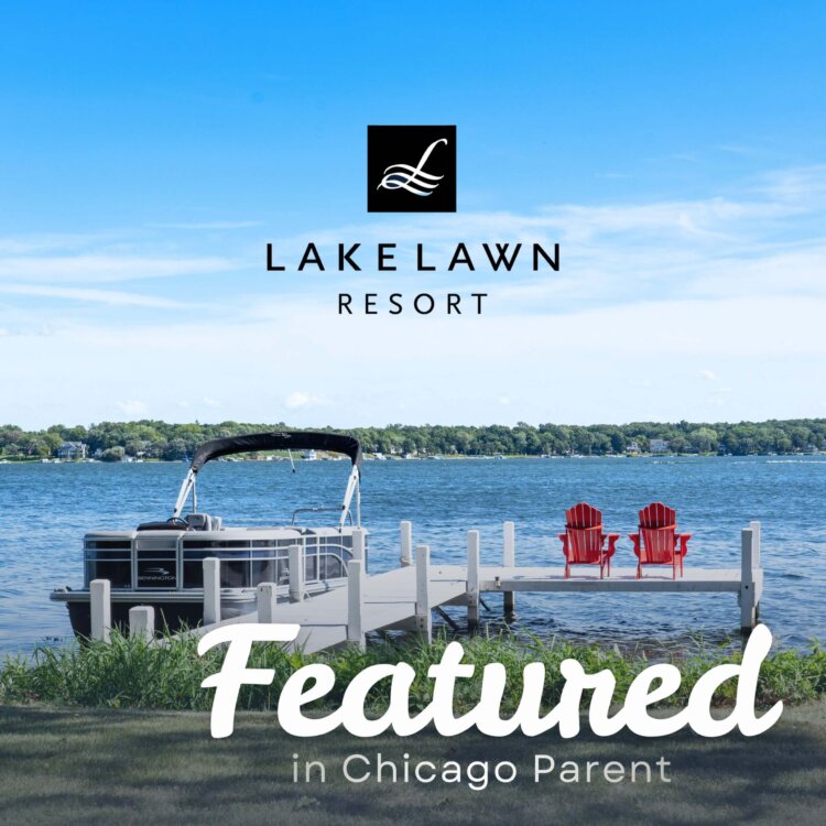 Picture of Boat on a lake with text reading Featured In Chicago Parent Magazine